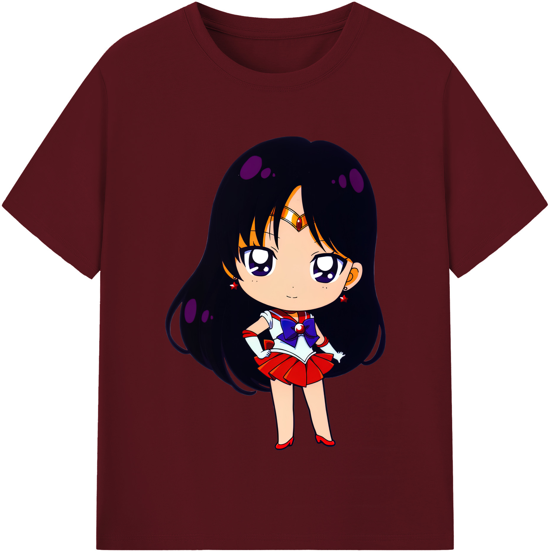（画像用） 美少女戦士セーラームーン 火野レイ ひの レイ Sailor Moon Hino Rei （セーラーマーズ,Sailor Mars） 綿100％半袖Tシャツ（フロントプリント）